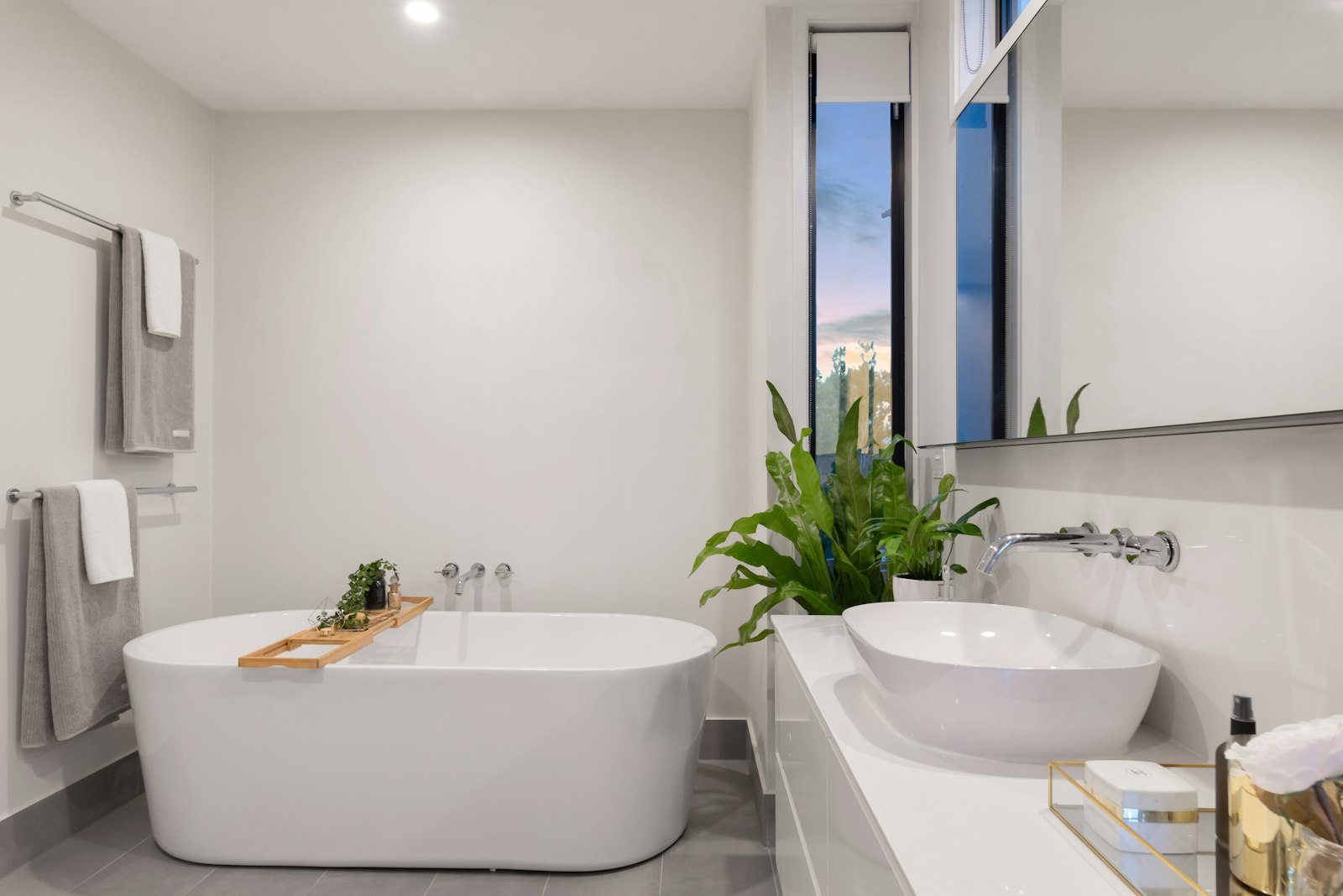 Modern bathroom remodel with tile shower